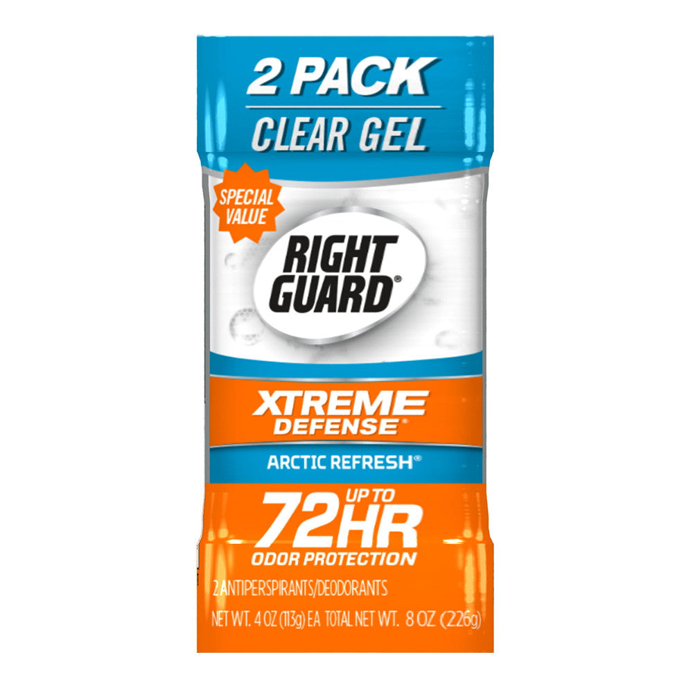Right Guard Xtreme Defense Antiperspirant Deodorant Gel, Arctic Refresh Pack Of 2, 4 Oz